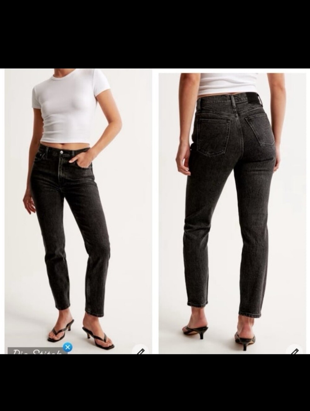 A&F Mom High Rise Washed Black Curve Love Size 6 Or 28